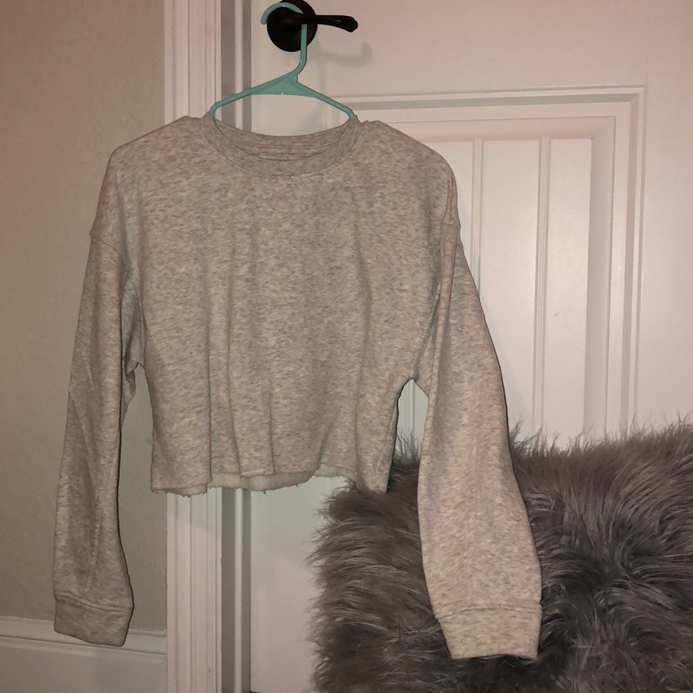 GRAY ZARA CROPPED SWEATER
